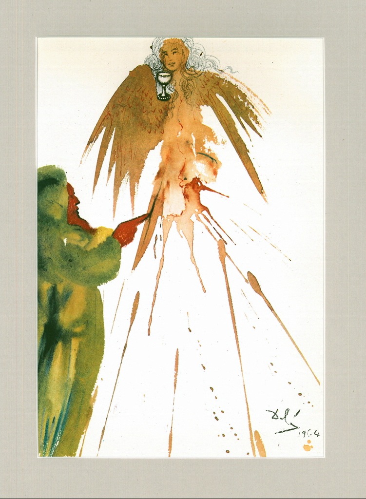 SALVADOR DALI grafika- BIBLIA - ANIOŁ PAŃSKI -1970