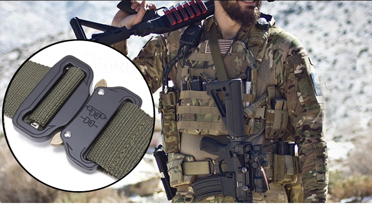 Pas taktyczny nylon + karabińczyk taktyczny hak