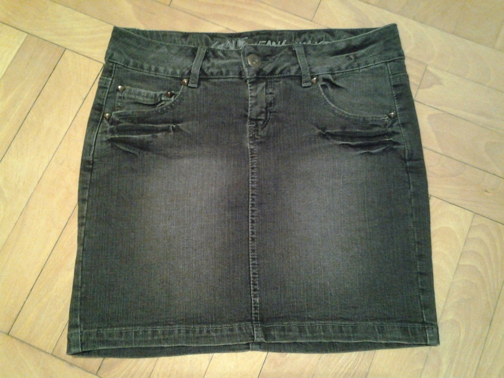 Terranova spódnica jeans mini szara prosta