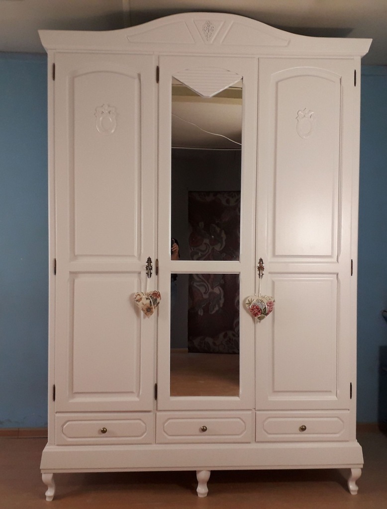 Okazała szafa BIAŁA PROWANSJA shabby chic LUDWIK +