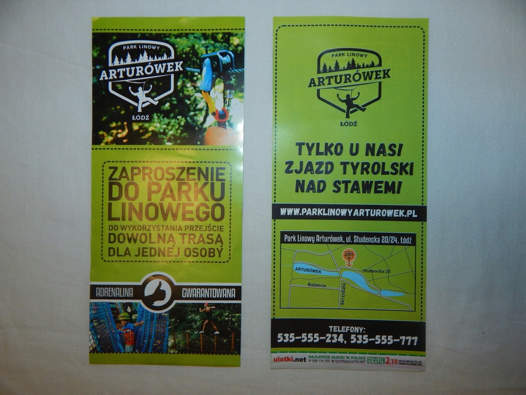 Bilet na dowolną trasę PARK LINOWY ŁÓDŹ ARTURÓWEK