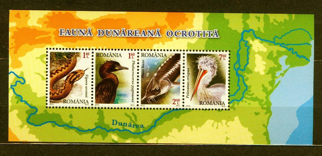 RUMUNIA** Ptaki delty Dunaju  Mi BL 470