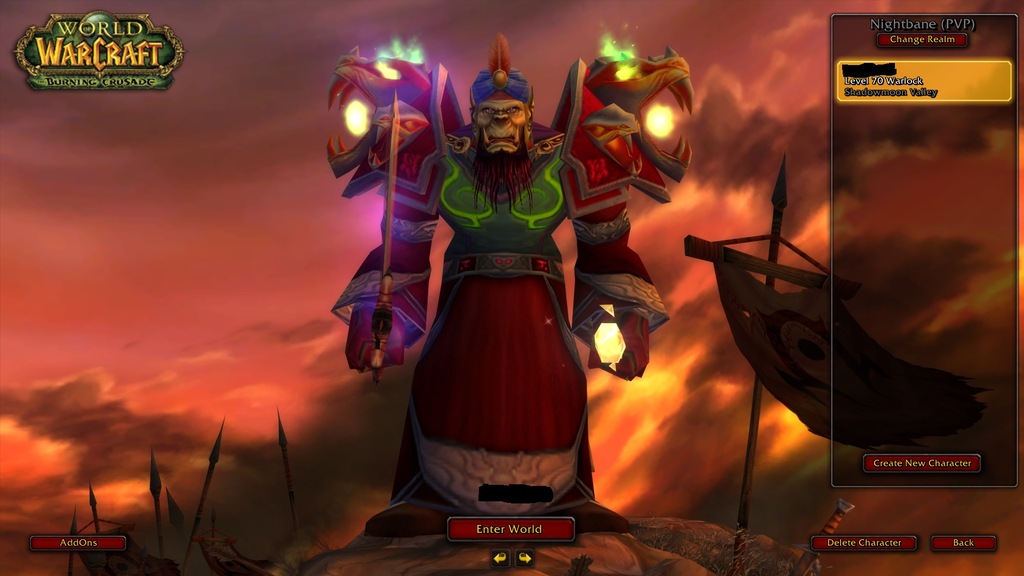 Sunwell Nightbane Orc Warlock 70 lvl