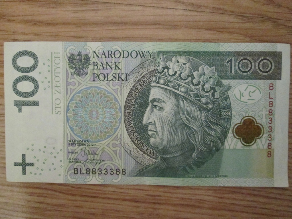 Banknot RADAR 100 zł 8833388 Odbicie lustrzane HIT