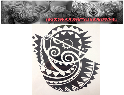 Tatuaż zmywalny rękaw ramię azteckie celtyckie ART