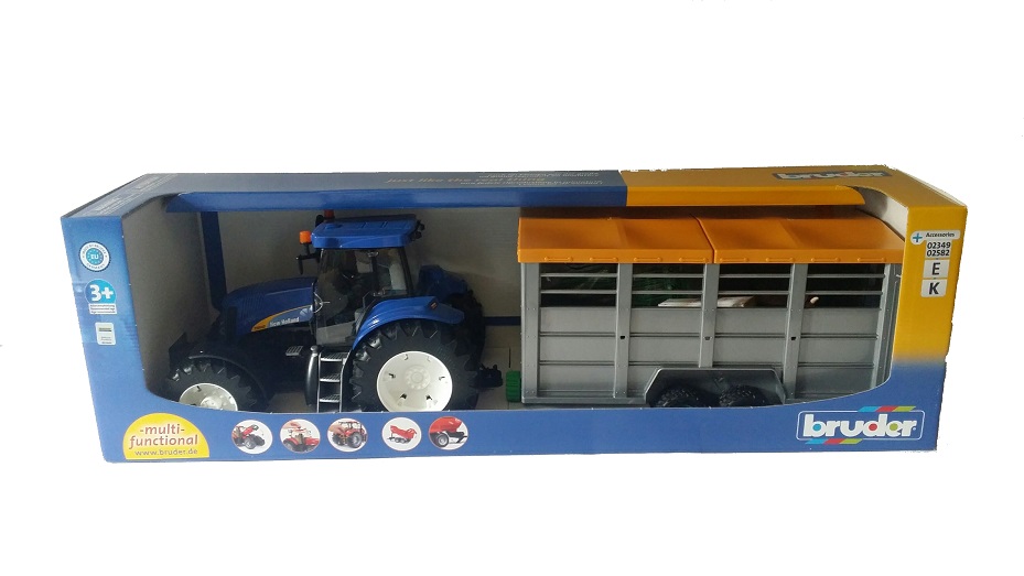BRUDER 01695 Traktor New Holland 3020 + przyczepa