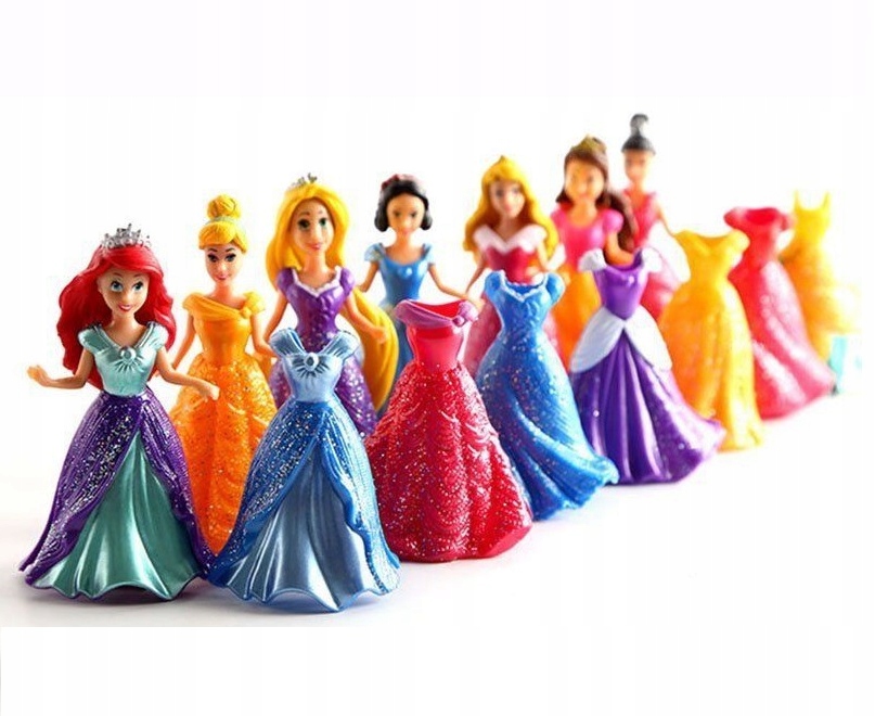 ZESTAW KSIĘŻNICZKI DISNEY 7SZT + 14SZT SUKIENEK