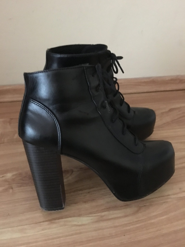 BOTKI LITY SŁUPEK H&M 39 WIĄZANE HIT