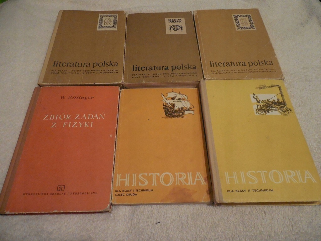 Stare podręczniki technikum PRL 70 licytacja 1 zł