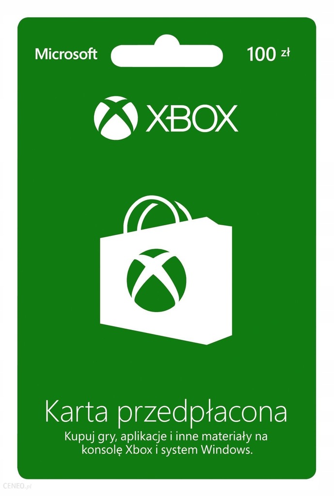 Karta przedpłacona Xbox 100zł. kod cyfrowy, klucz