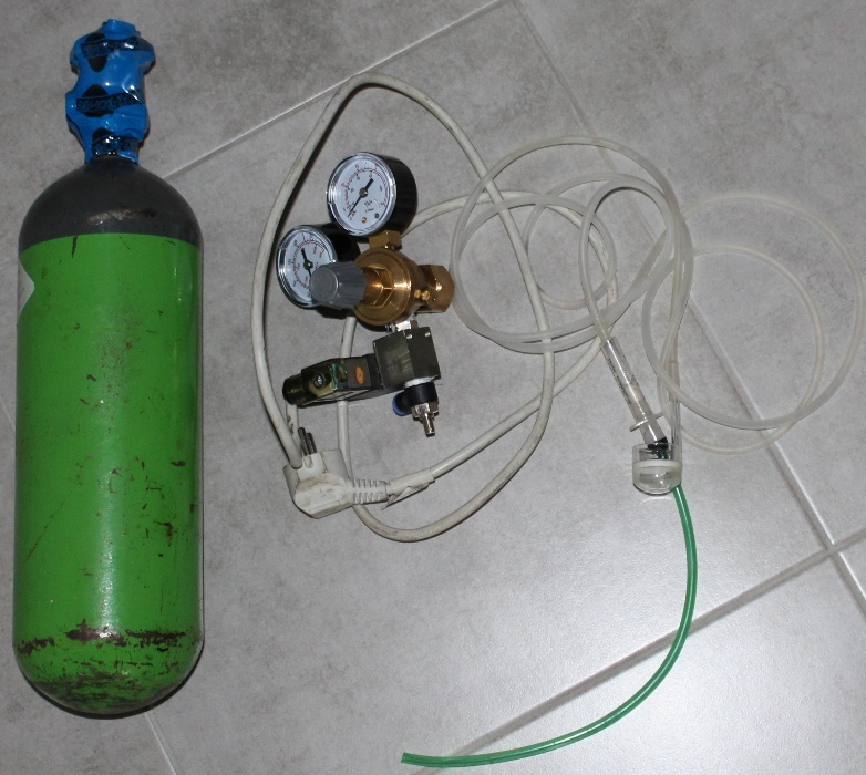 Butla co2 1,5KG+ elektrozawór+reduktor+dyfuzor