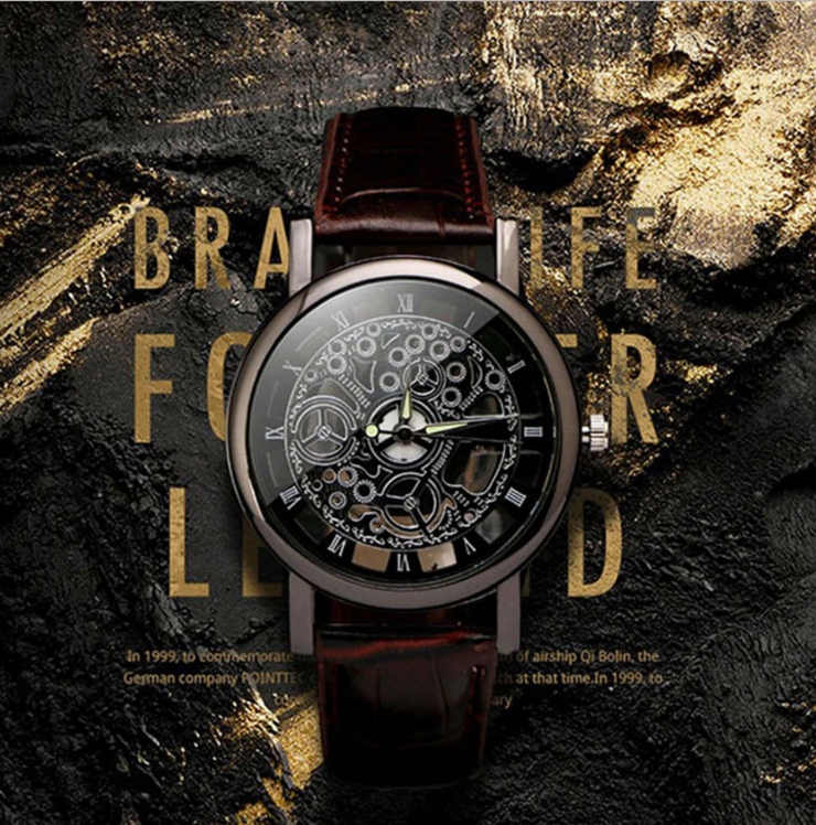 Zegarek męski z widocznym mechanizmem - 7613009790 - oficjalne archiwum