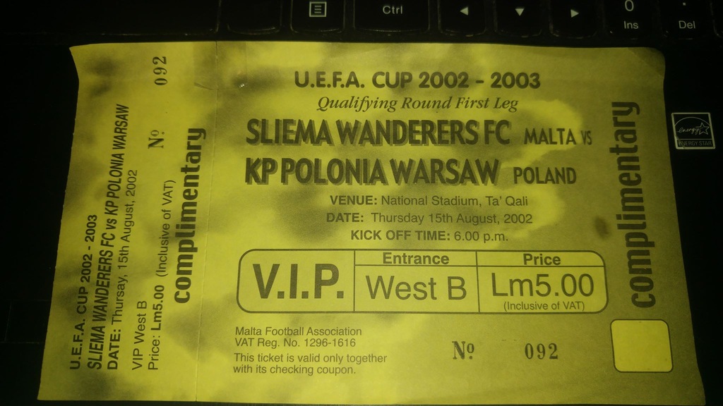 Sliema Wanderers - Polonia Warszawa, 15.08.2002 !