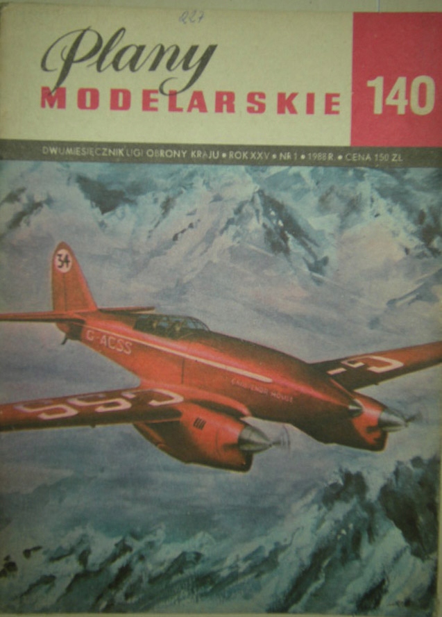 Plany Modelarskie-140-DE Havilland-88-COMET-