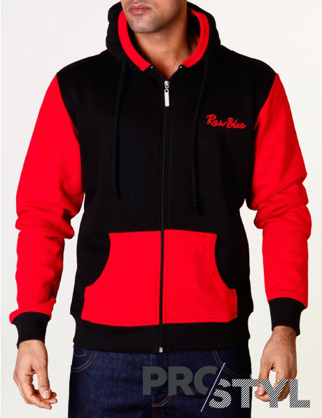 Bluza RAW BLUE RBB-3020 Zip Black/Red r. S