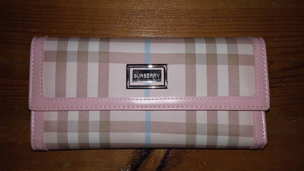 Burberry-nowy portfel damski-pastelowa kratka