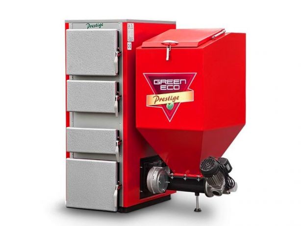 Kocioł Greeneco Prestige 35 Żeliwny podajnik PIlot