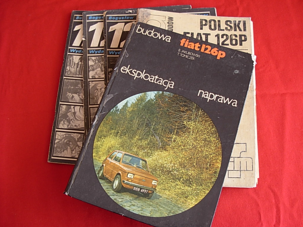 Naprawa Fiat 126 p,zestaw książek i zeszytów.