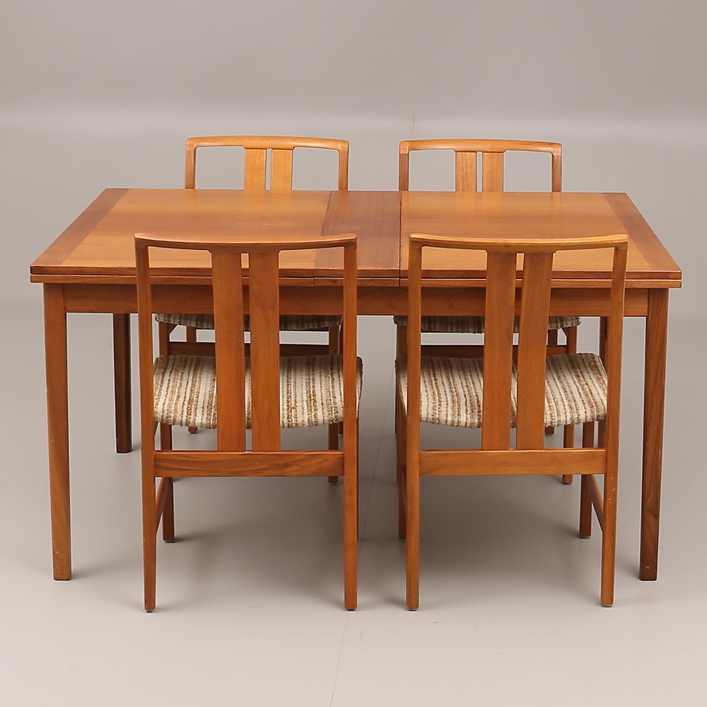 Stół cztery krzesła tekowe 60 lata SZWEDZKI DESIGN