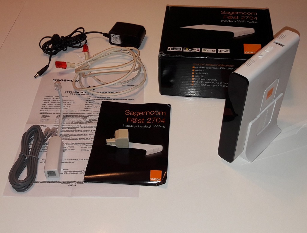 ROUTER WIFI ADSL SAGEMCOM FAST 2704 100% sprawny