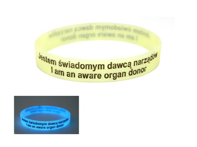 ŚWIECĄCA OPASKA JESTEM ŚWIADOMYM DAWCĄ NARZĄDÓW