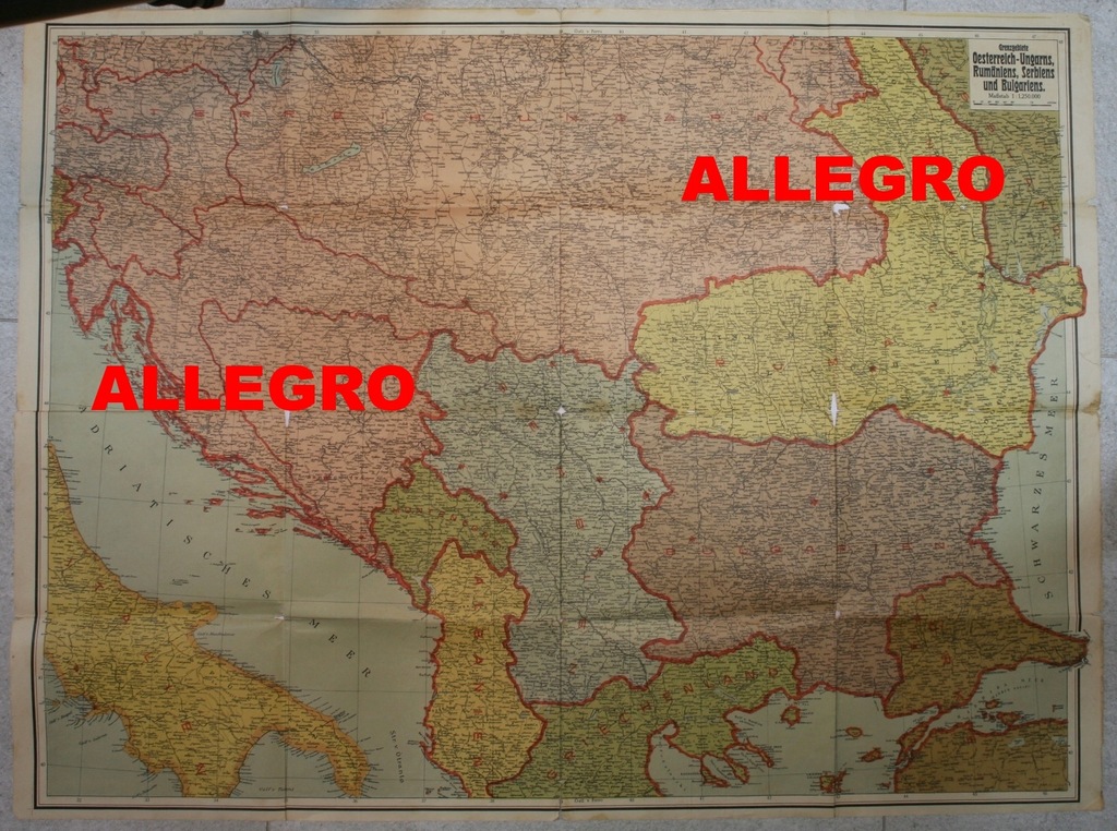 AUSTRO-WĘGRY, Rumunia, mapa z okresu I wojny