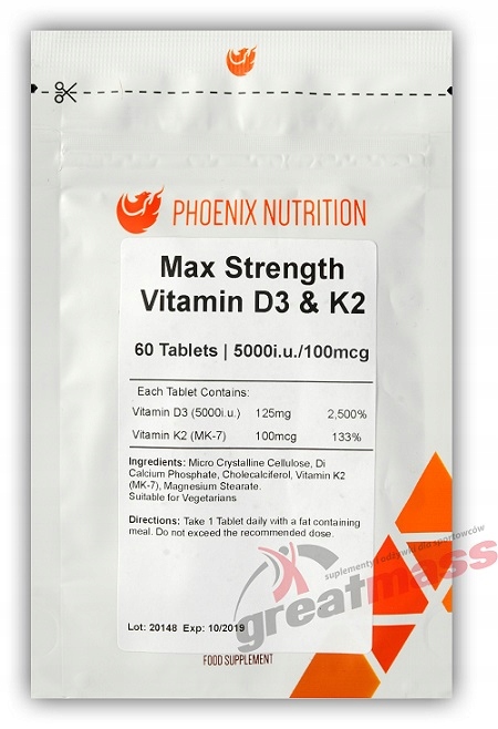 PHOENIX NUTRITION WITAMINA D3 +K2 MK-7 CZYSTA