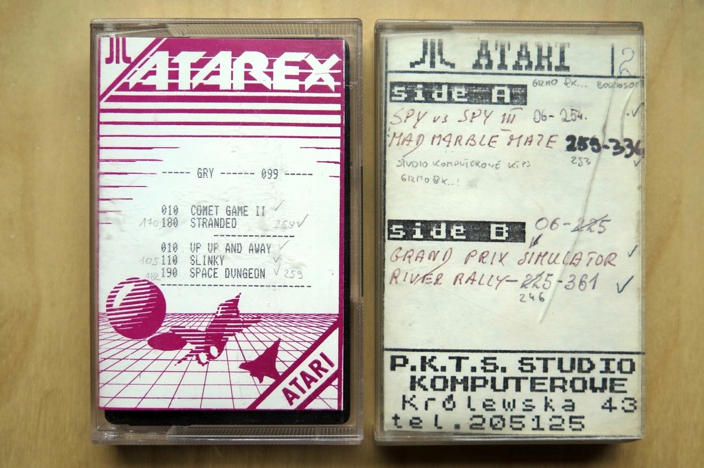 ATARI 2 kasety ATAREX+PKTS STUDIO KOMPUT. z grami