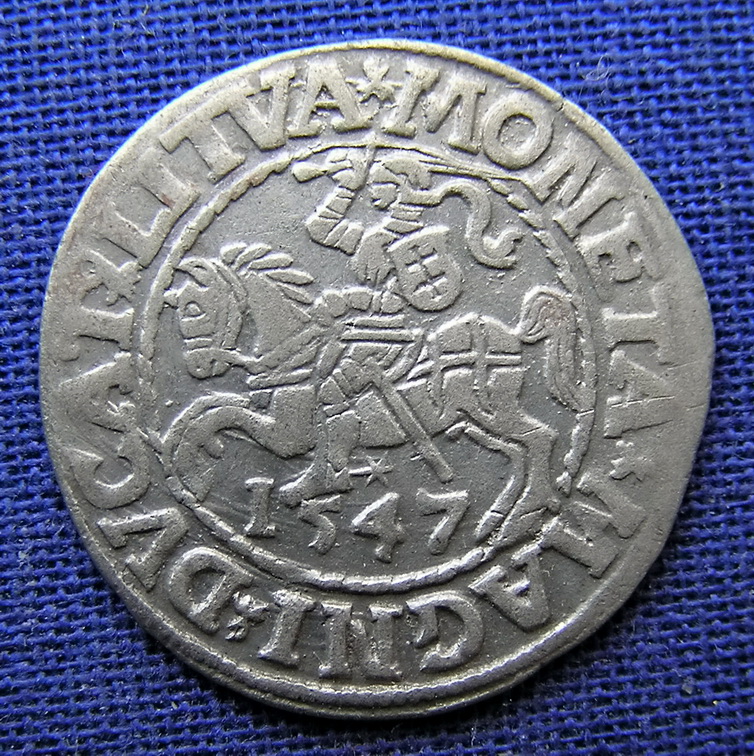 Zygmunt II Aug, półgrosz litewski 1547