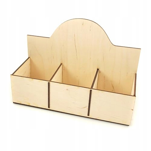 Drewniane pudełko na herbatę 3 przegródki