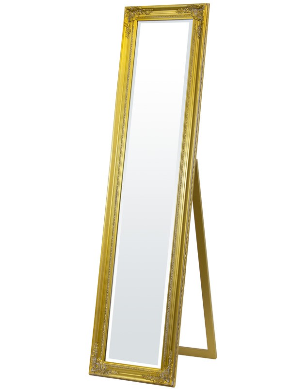 LUSTRO STOJĄCE W ZŁOTEJ RAMIE 155x40cm (106105)
