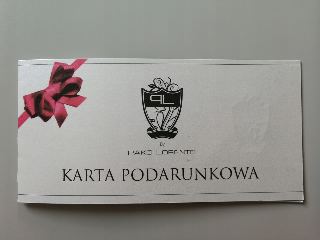 Sprzedam kartę podarunkową do sklepu PAKO LORENTE