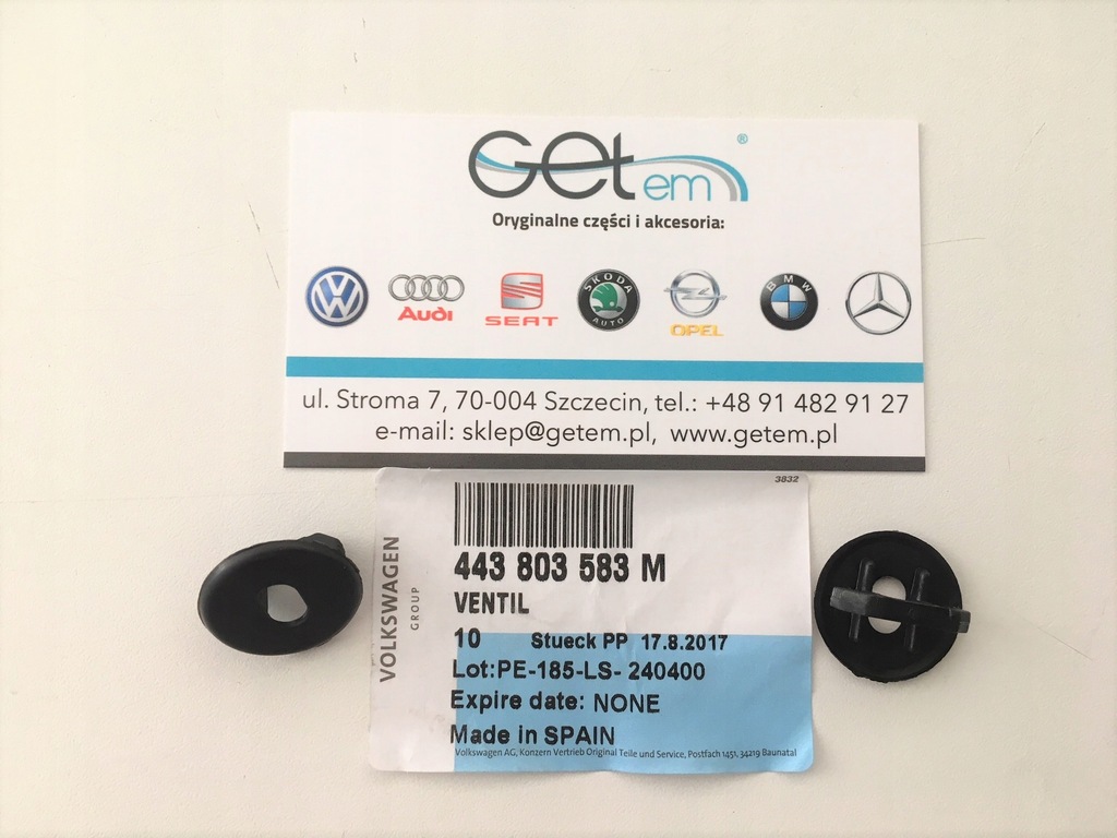 Korek zaślepka odpływ zawór VW AUDI 443803583M ori