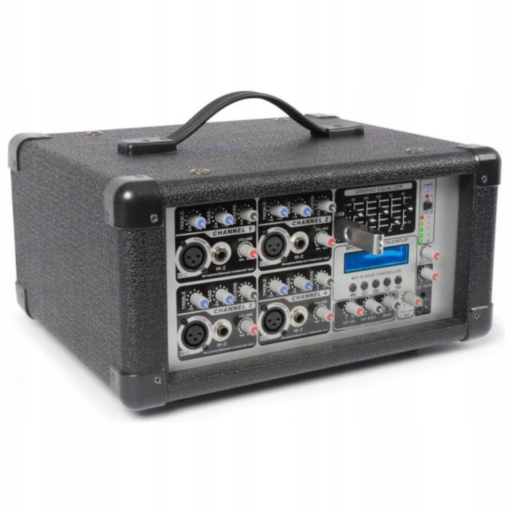 Stereofoniczny mixer 4 kanałowy 800W