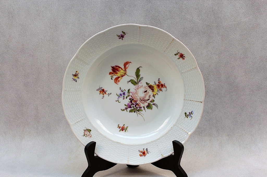 GŁĘBOKI TALERZ  PORCELANA MIŚNIA   1882 - 1929 r