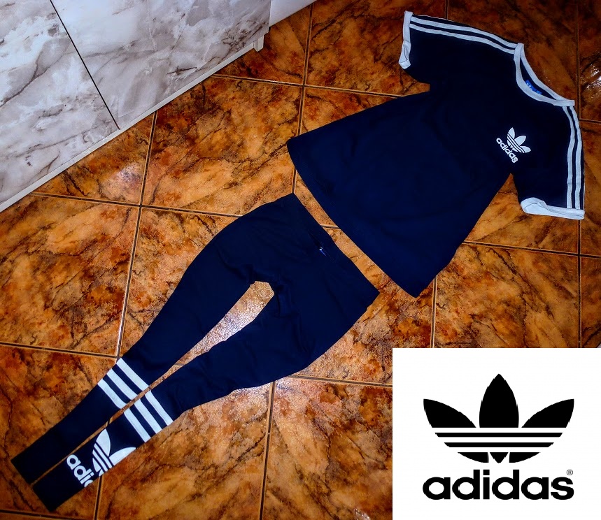 ADIDAS DRES komplet bawełniany legginsy i bluzka S