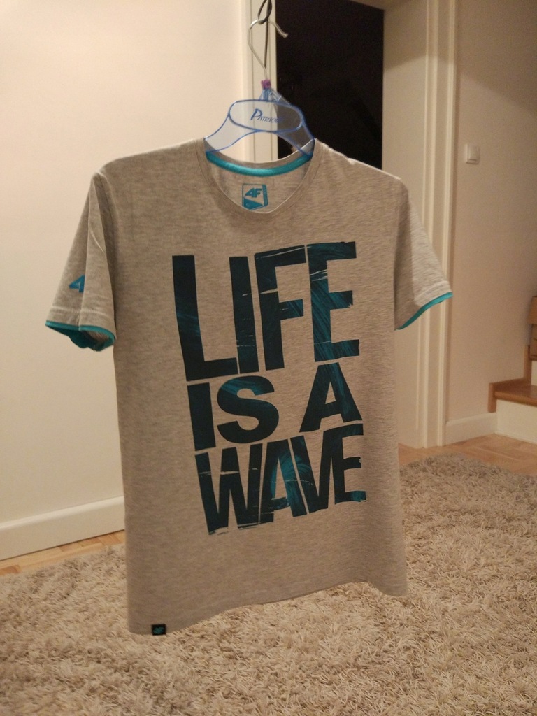 Koszulka 4F "LIVE IS A WAVE" szara