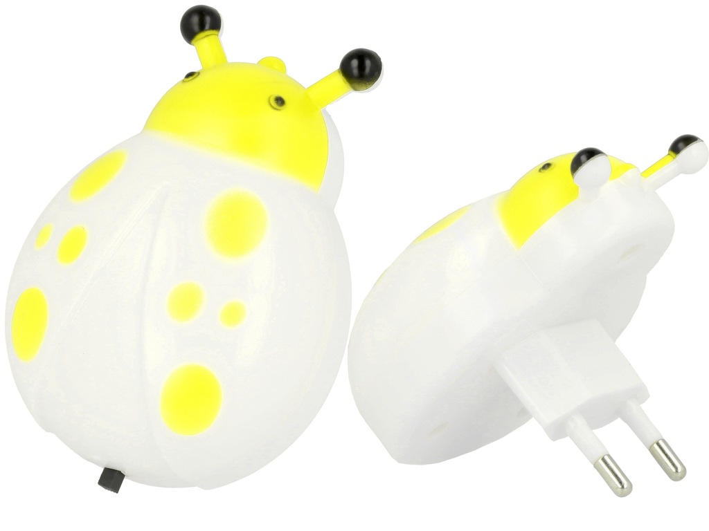 LAMPKA LED DZIECI NOCNA DO KONTAKTU BIEDRONKA ŻÓŁT