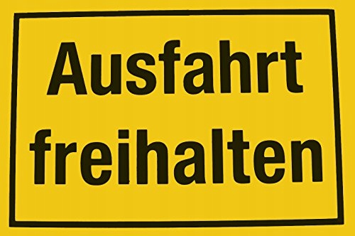 ZNAK AUSFAHRT FREIHALTEN POMARAŃCZOWO-CZARNY