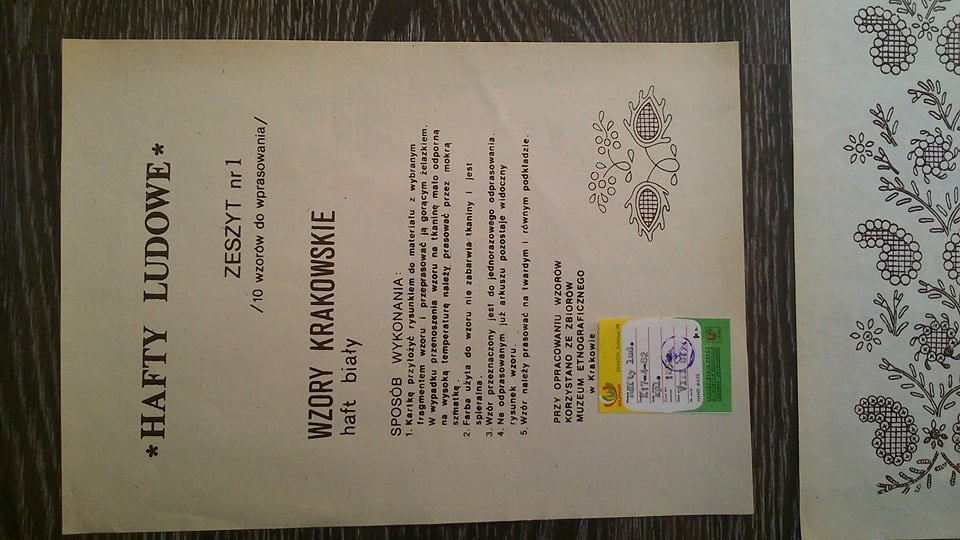 wzory Hafty ludowe krakowskie Cepelia 1987 zeszyt