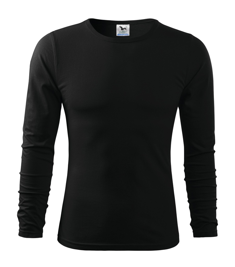 Gładka koszulka long-sleeve Fit - XL / czarny