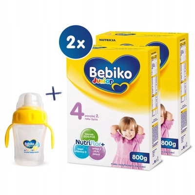 Bebiko Junior 4 2x800g + Kubek Niekapek