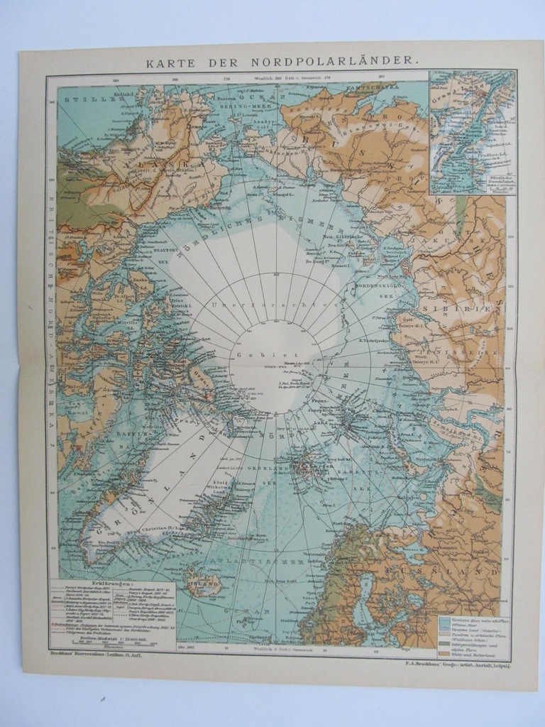ARKTYKA STREFA PODBIEGUNOWA PÓŁNOCNA mapa 1903 r.