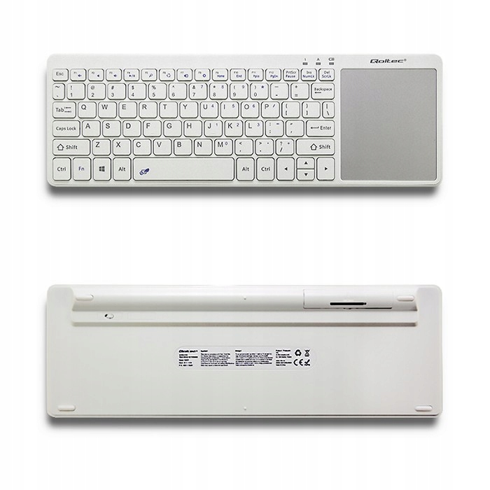 Bezprzewodowa klawiatura Touchpad, 2.4GHz, Biała