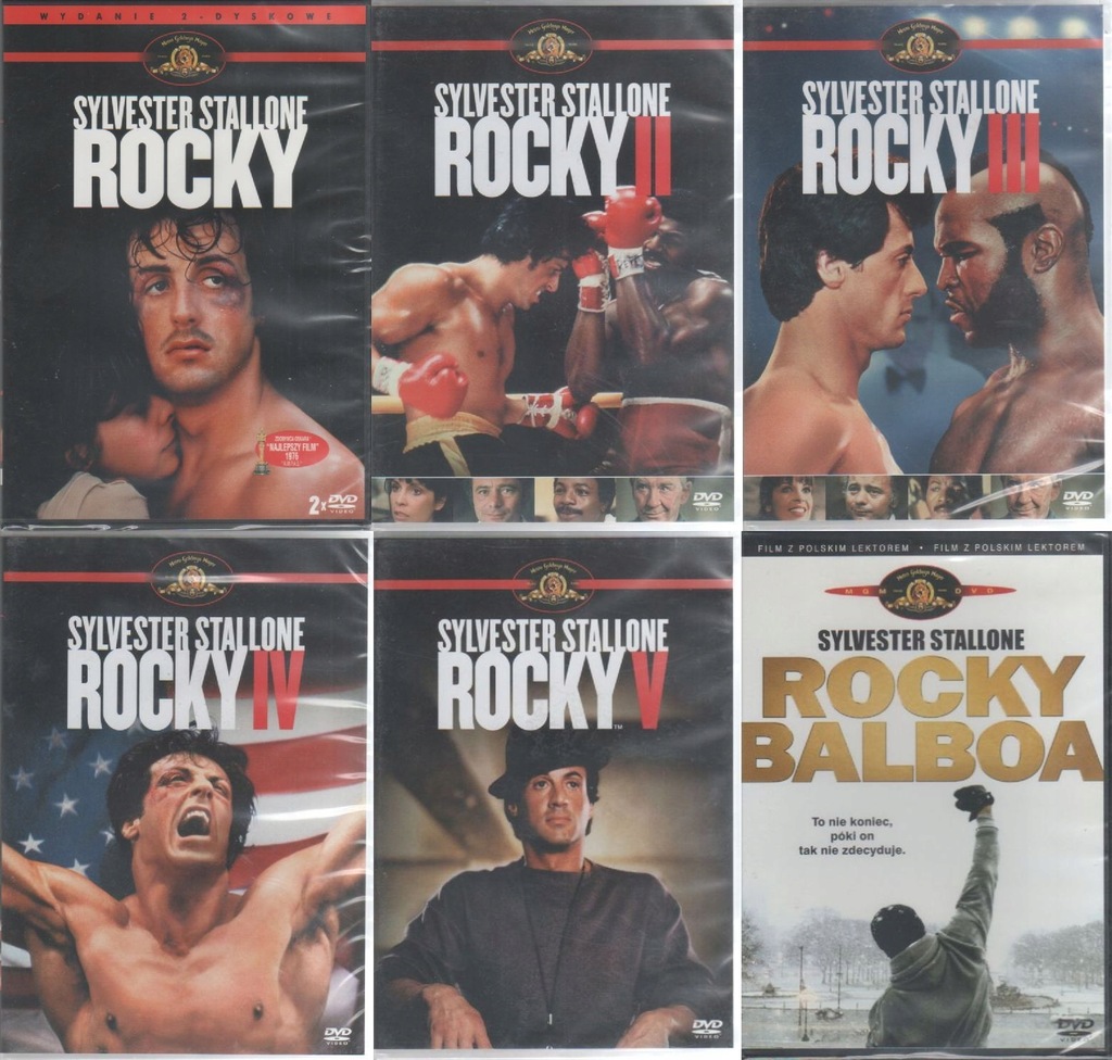 ROCKY KOLEKCJA 1-6 [7DVD] FOLIA LEKTOR OKAZJA @@@@