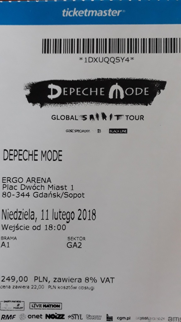 Bilet na koncert Depeche Mode w Gadńsku