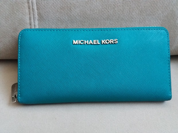 Portfel Jet Set Travel Michael Kors turkusowy