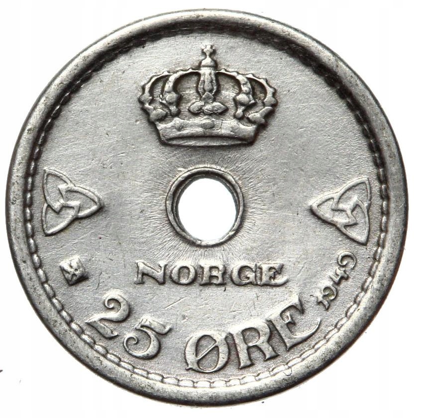 Norwegia - moneta - 25 Ore 1949