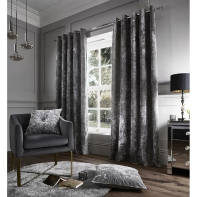 GLAMOUR ZASŁONY GOTOWE 168X229 CM SZARE 2 SZTUKI