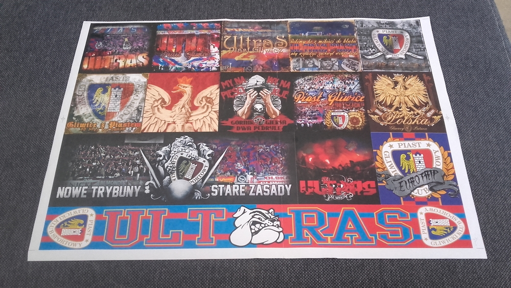 vlepki Piast Gliwice ultras duży arkusz 35x50